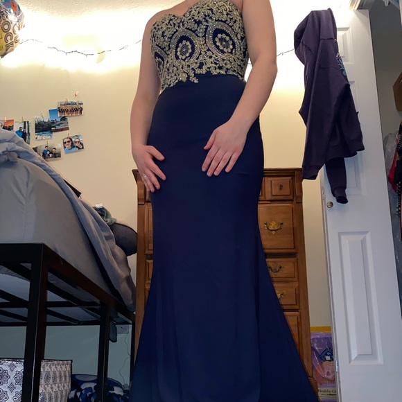cute navy blue prom dresses